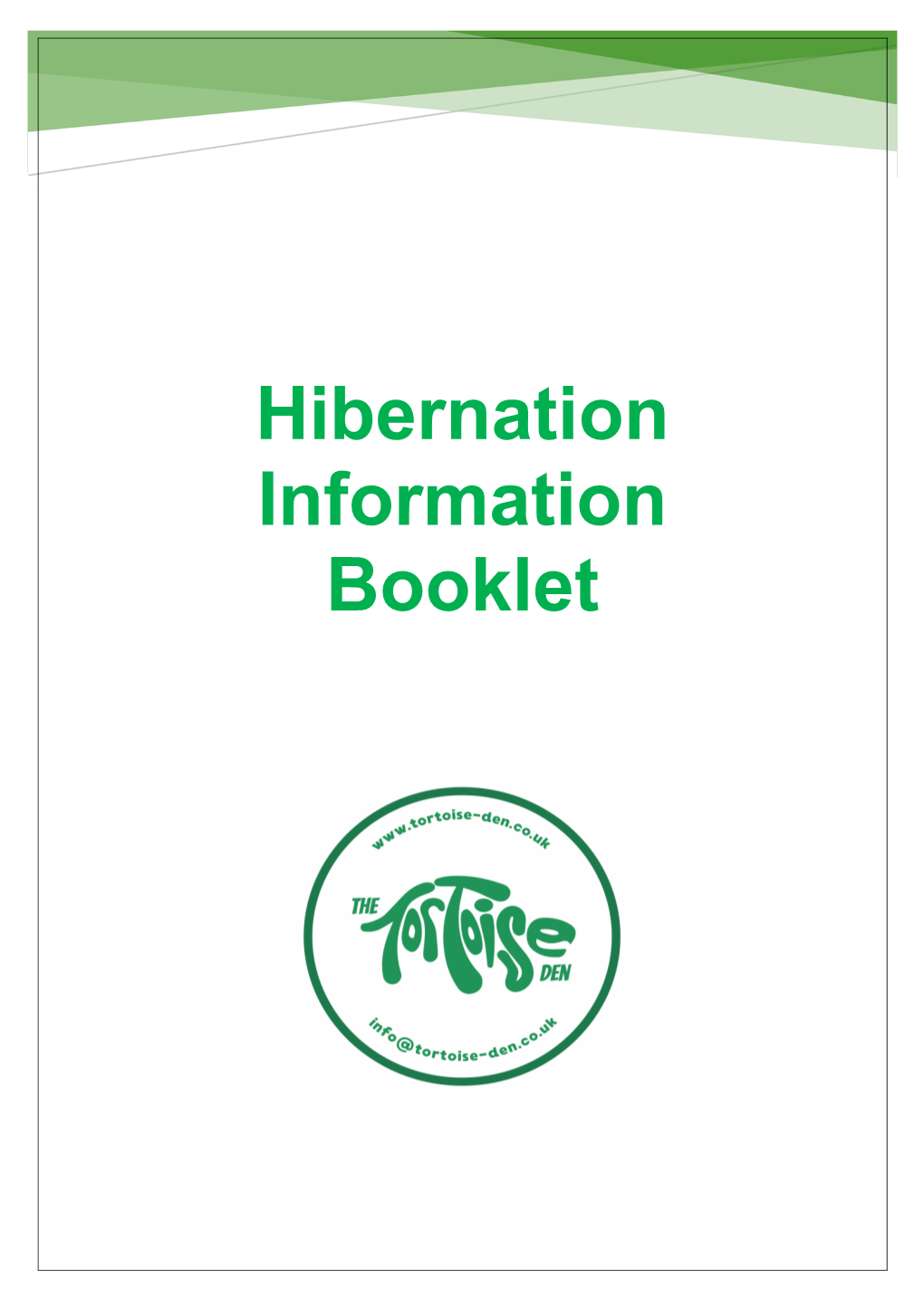 Hibernation Information Booklet