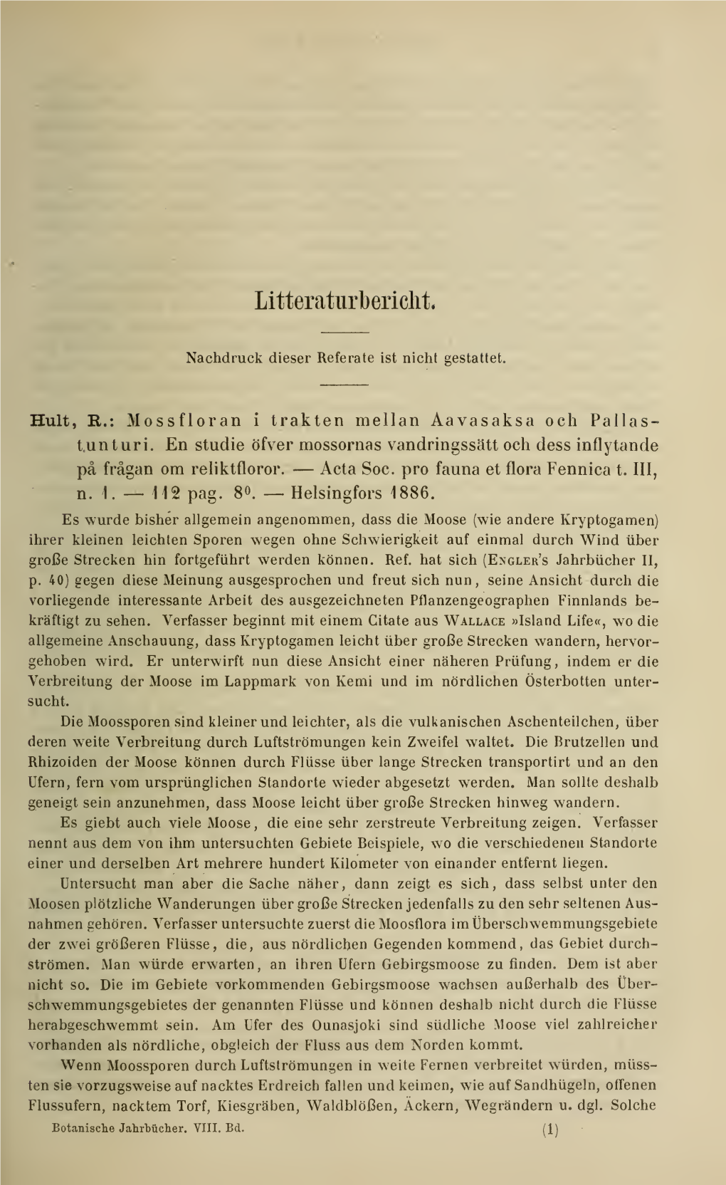 Botanische Jahrbücher Für Systematik, Pflanzengeschichte