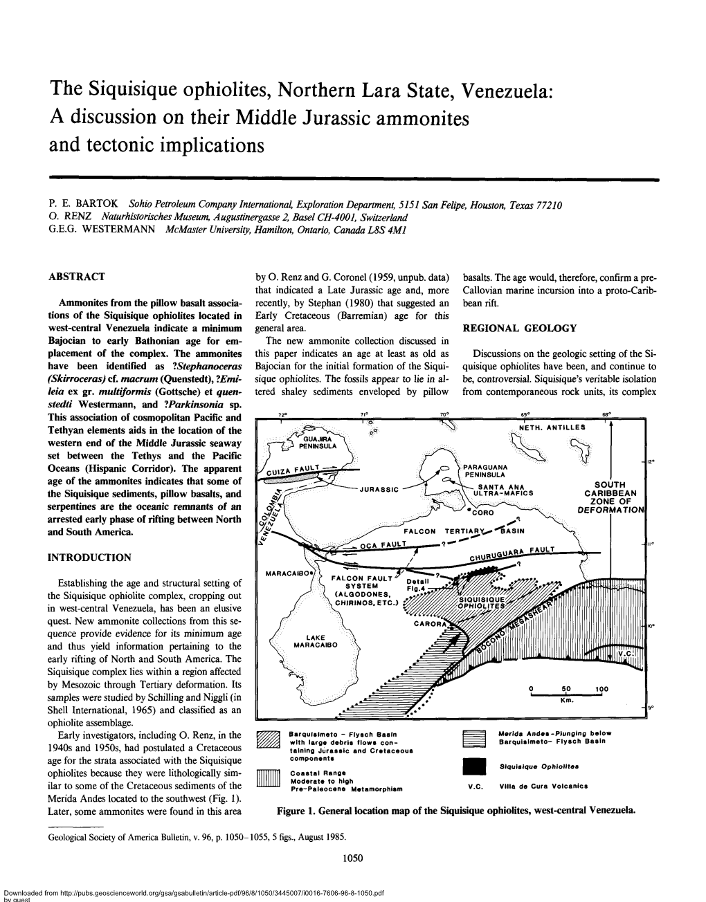 The Siquisique Ophiolites, Northern Lara State, Venezuela: a Discussion on Their Middle Jurassic Ammonites and Tectonic Implications