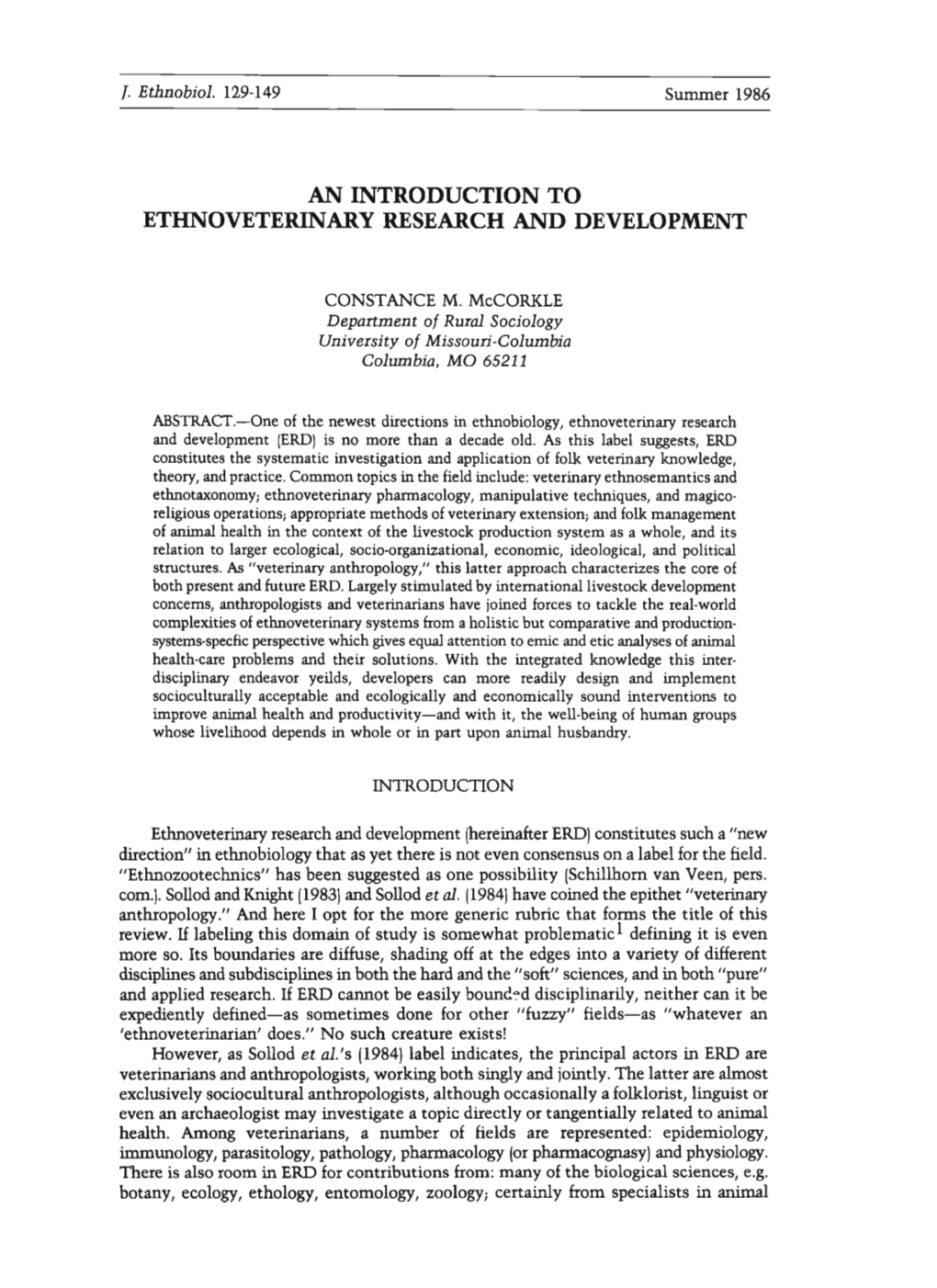 An Introduction to Ethnoveterinary Research and Development