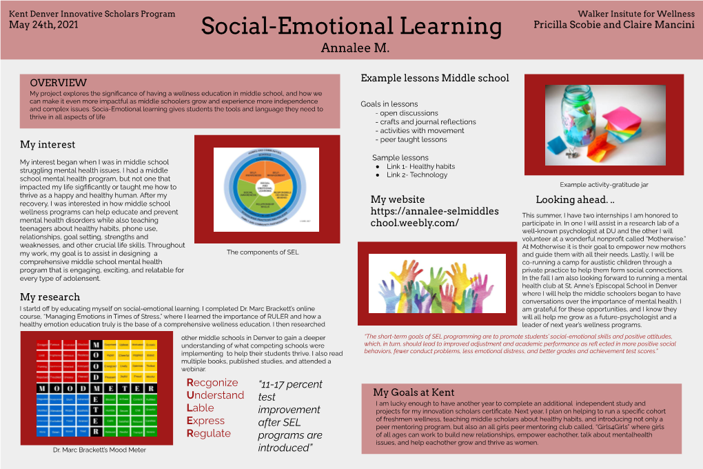 Social-Emotional Learning Pricilla Scobie and Claire Mancini Annalee M