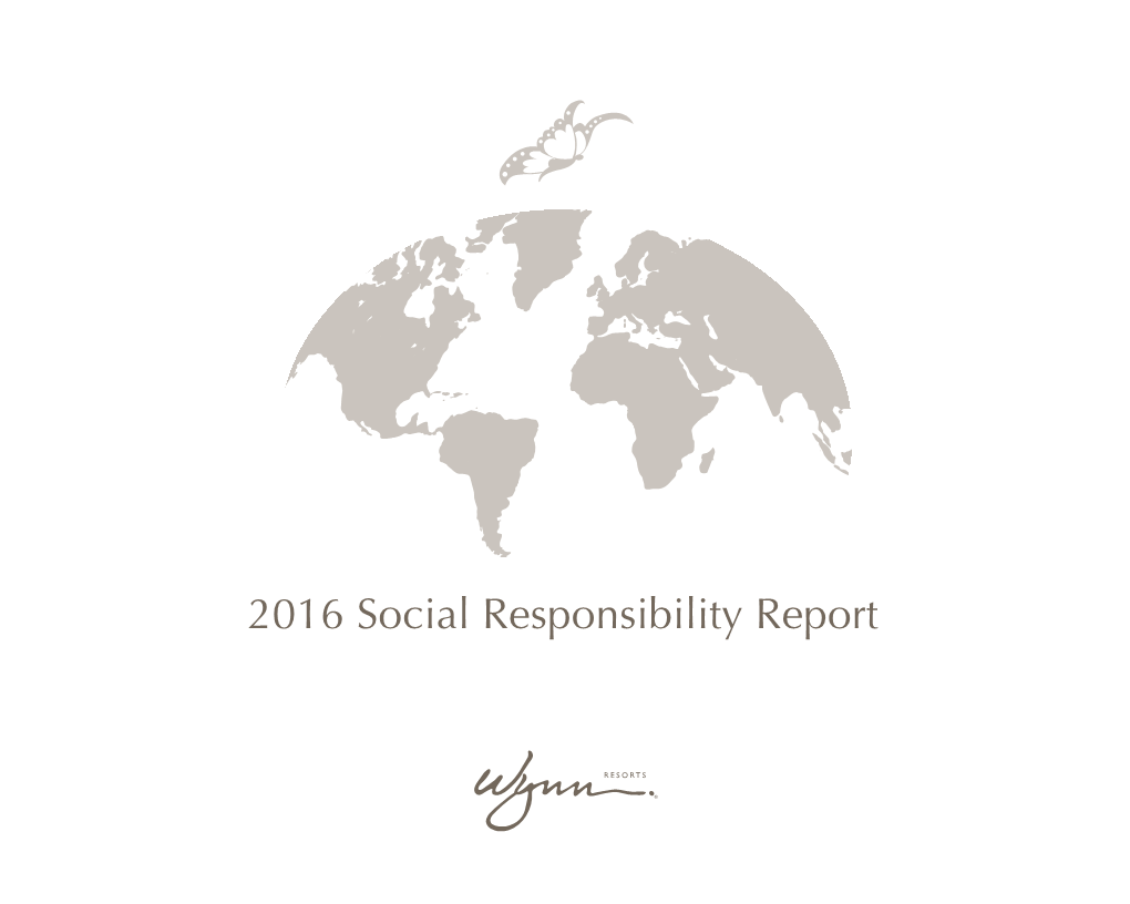 2016 Social Responsibility Report Resorts