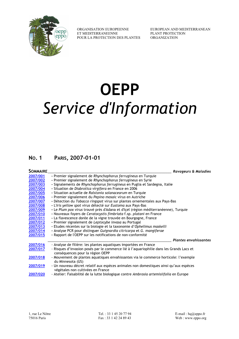 EPPO Reporting Service