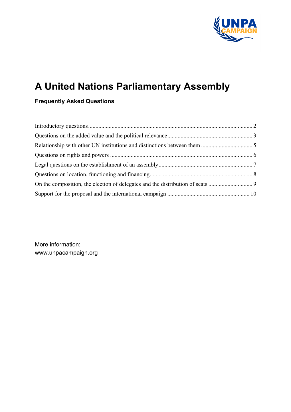 A United Nations Parliamentary Assembly