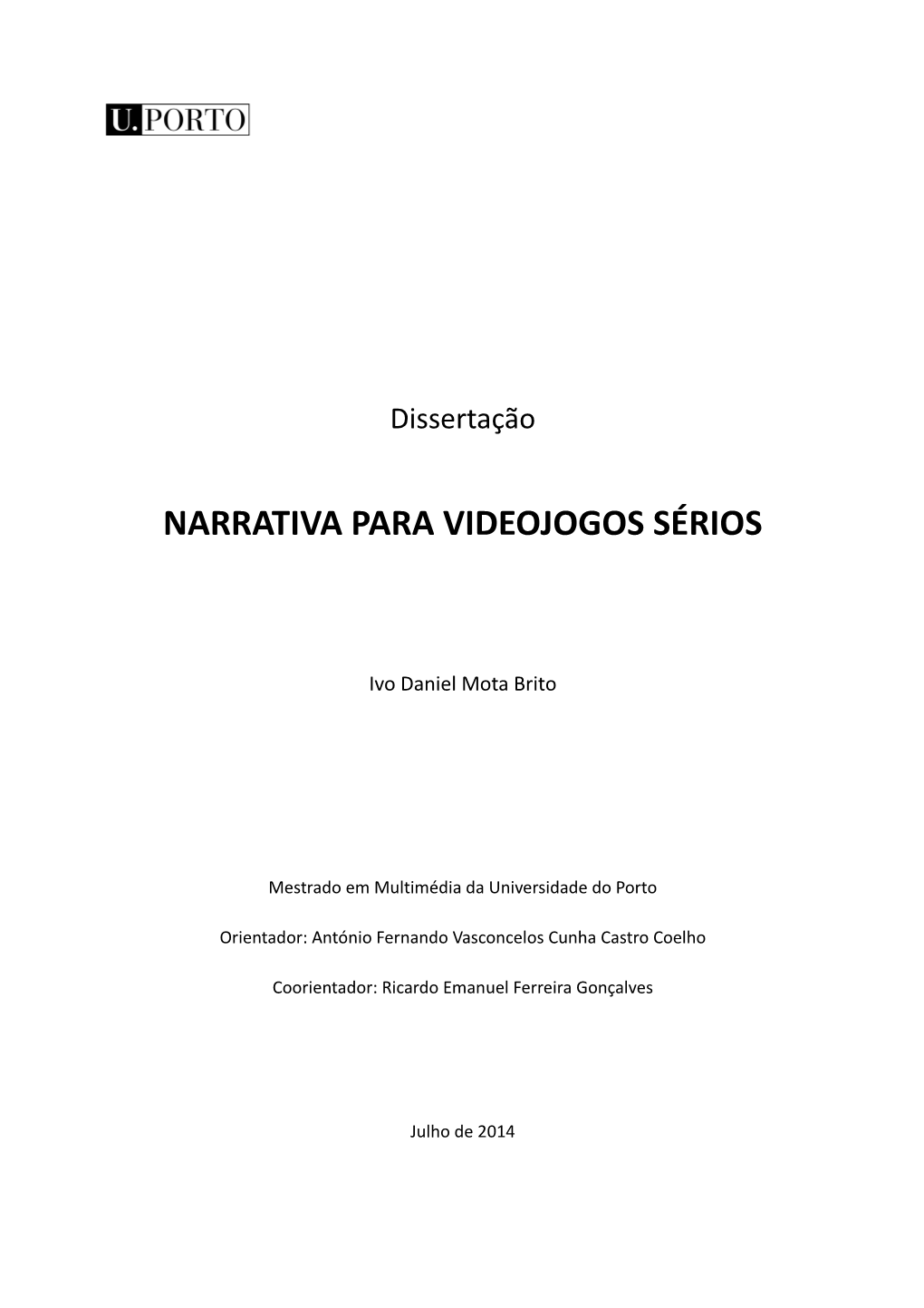 Narrativa Para Videojogos Sérios