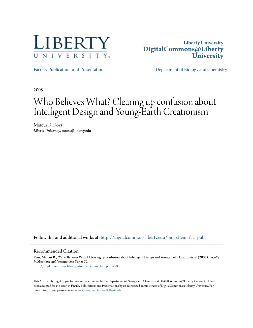 Clearing up Confusion About Intelligent Design and Young-Earth Creationism Marcus R