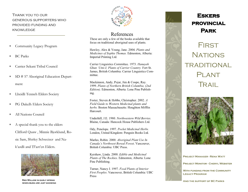 Traditional Medicinal Plants Brochure