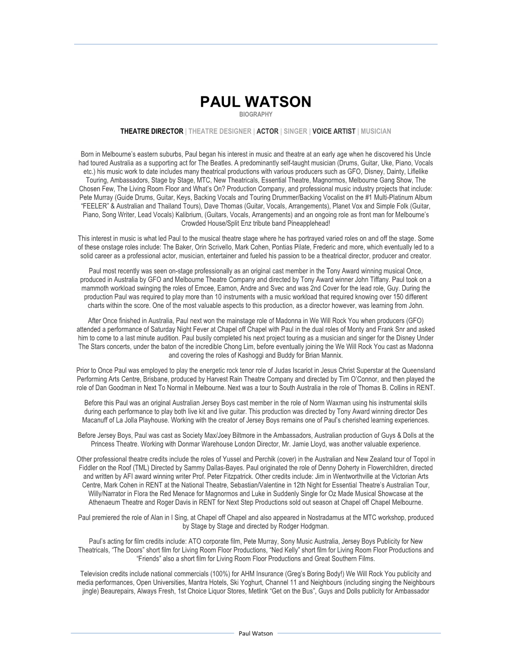 Paul Watson Biography