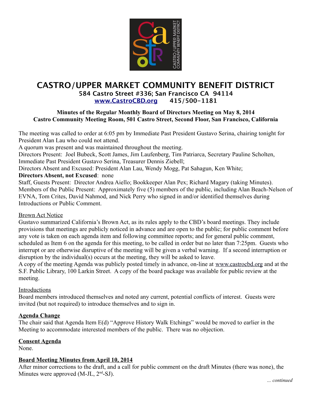 Castro/Upper Market Community Benefit District