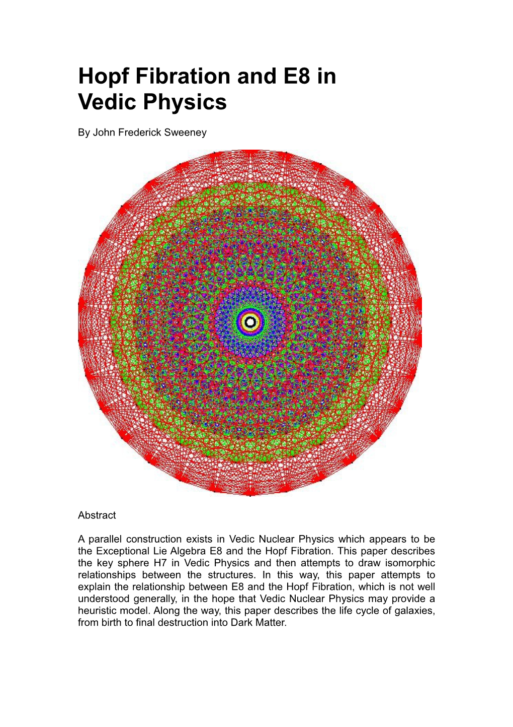 Hopf Fibration and E8 in Vedic Physics