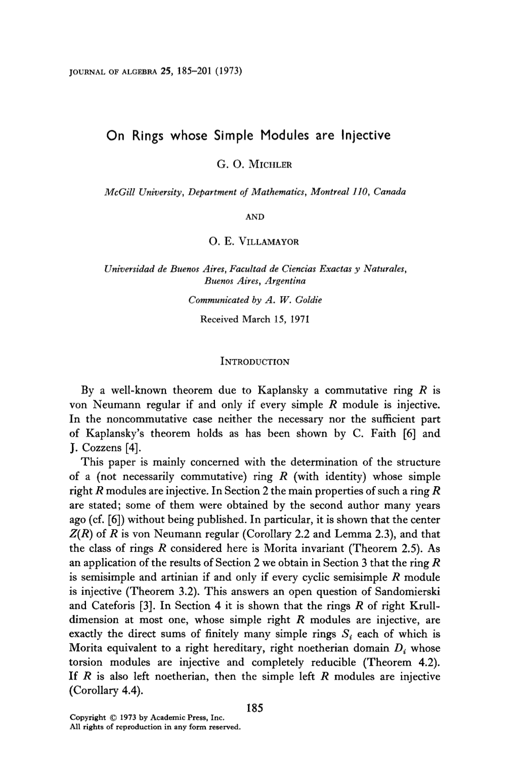 On Rings Whose Simple Modules Are Lnjective