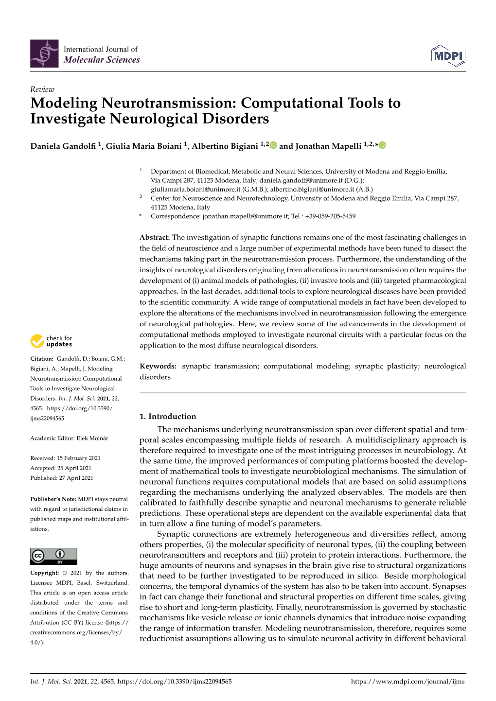 Computational Tools to Investigate Neurological Disorders