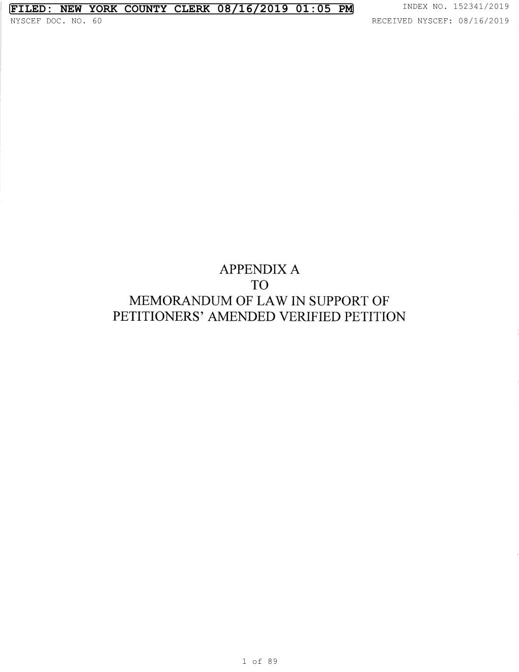 New York County Clerk 08/16/2019 01:05 Pm Index No