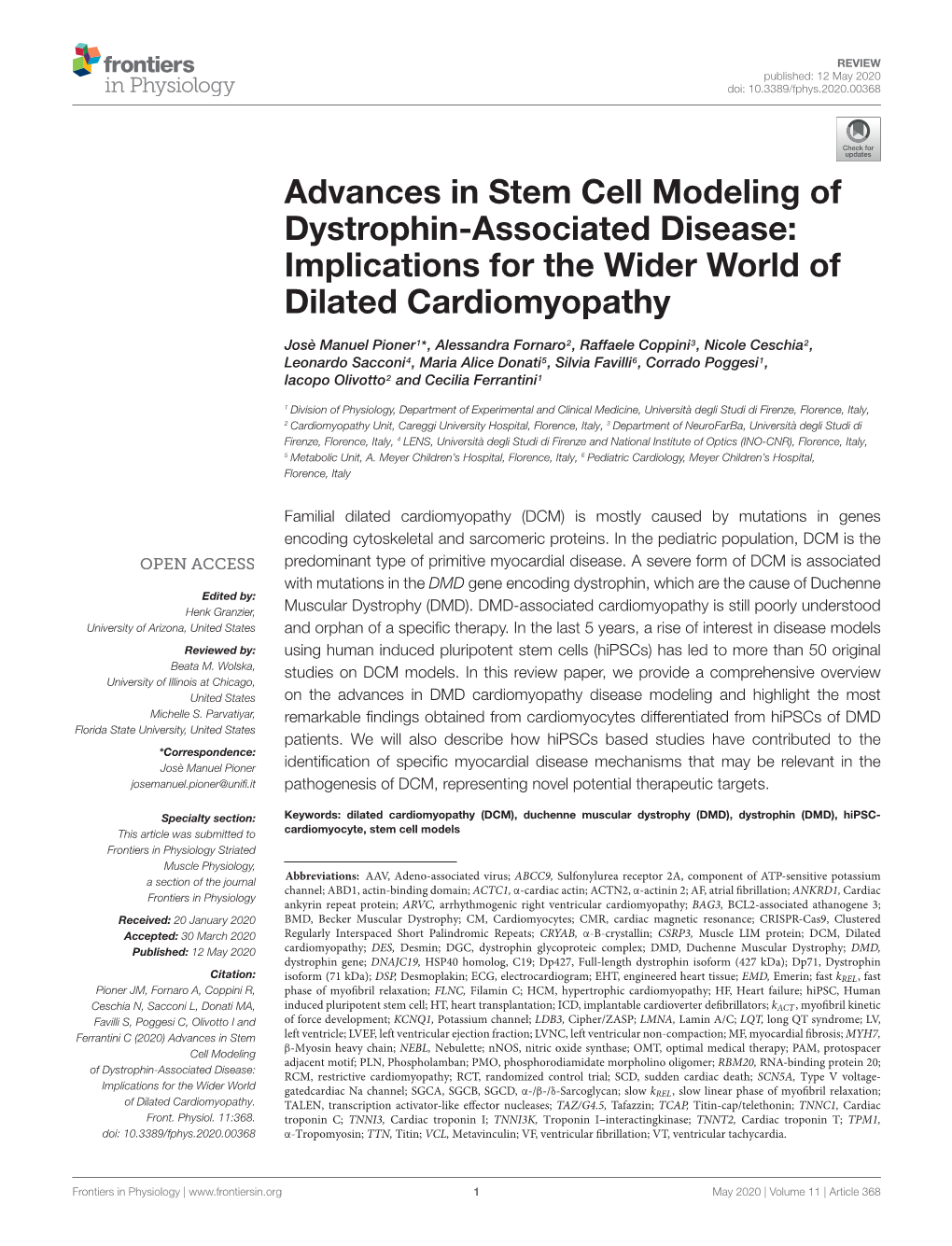 Advances in Stem Cell Modeling of Dystrophin-Associated Disease: Implications for the Wider World of Dilated Cardiomyopathy