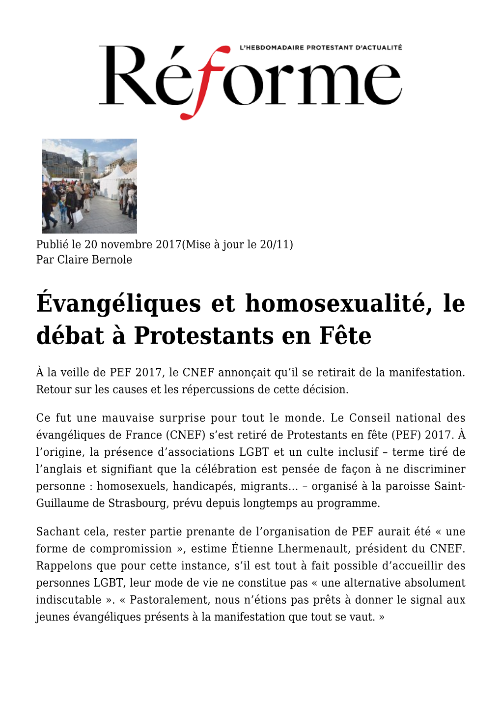 Évangéliques Et Homosexualité, Le Débat À Protestants