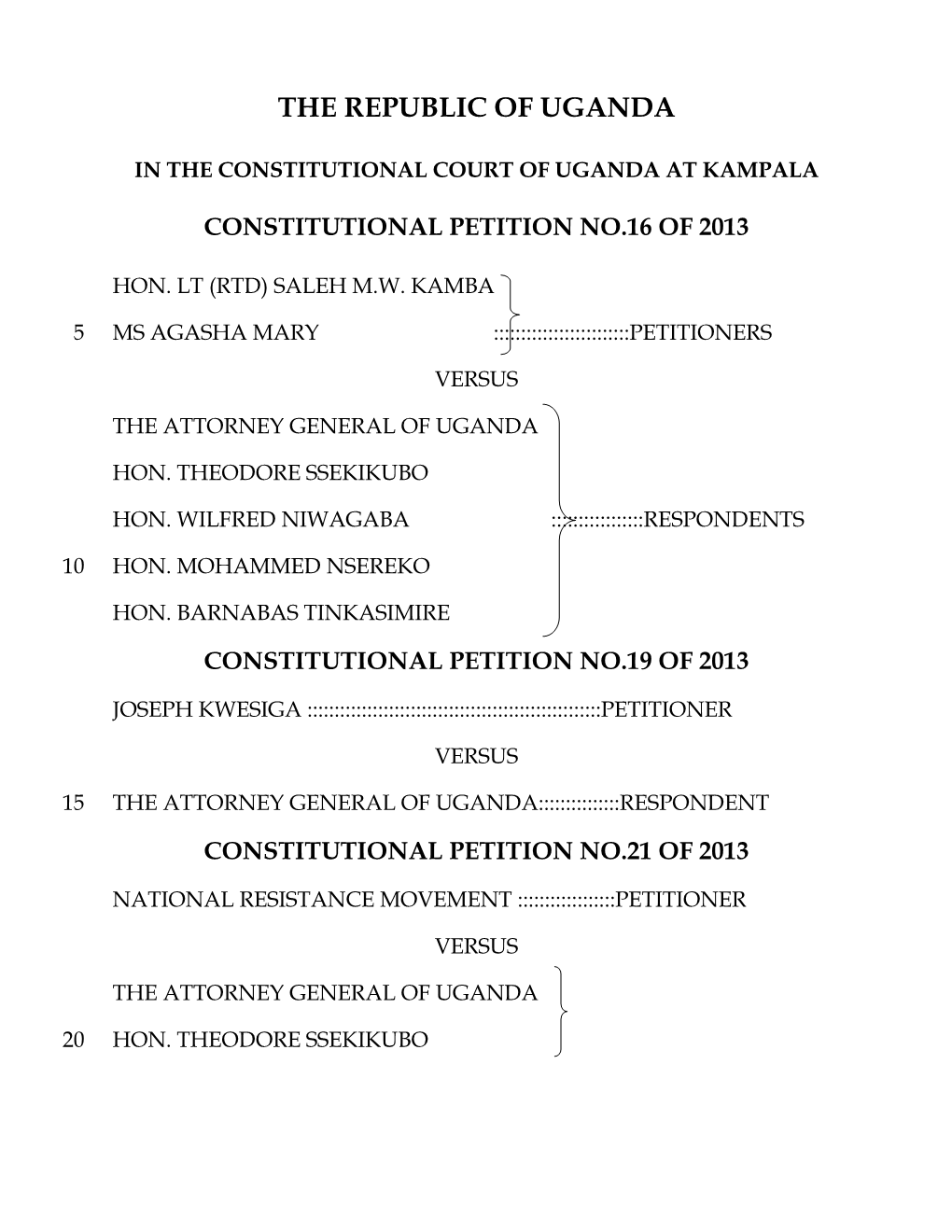 Dissenting Judgment on Expelled NRM