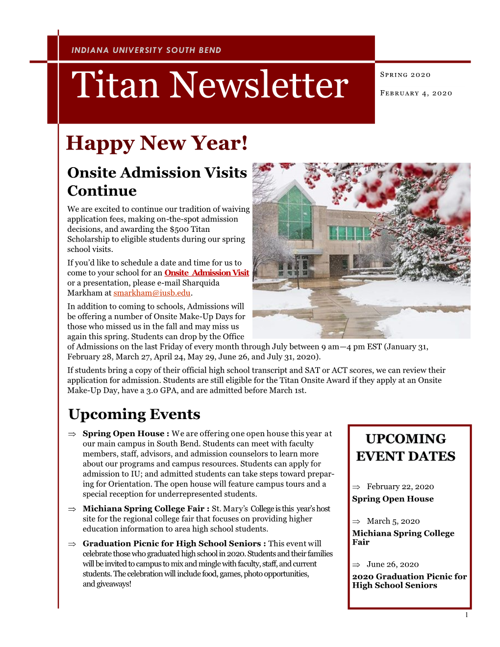 Titan Newsletter February 4, 2020