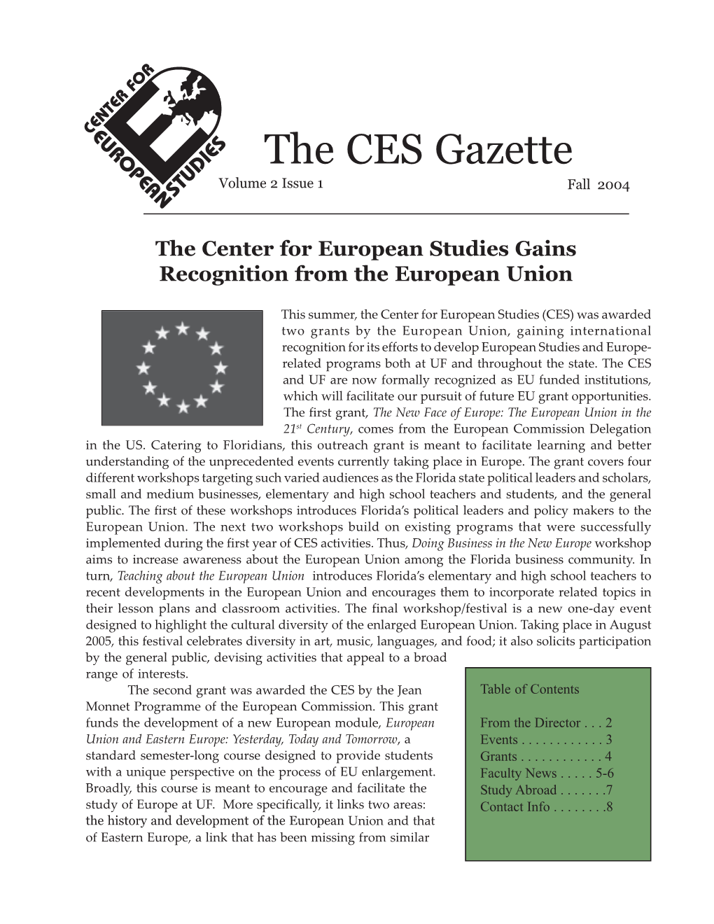 The CES Gazette Volume 2 Issue 1 Fall 2004