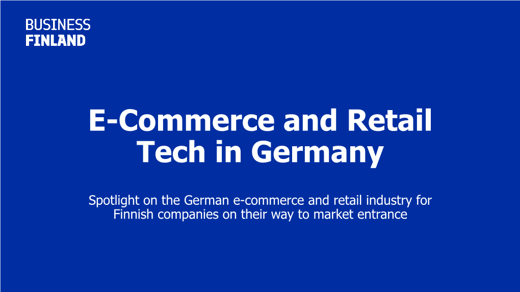 E-Commerce & Retail-Tech Germany
