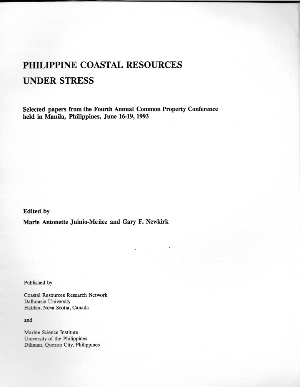 Philippine Coastal Resources Under Stress