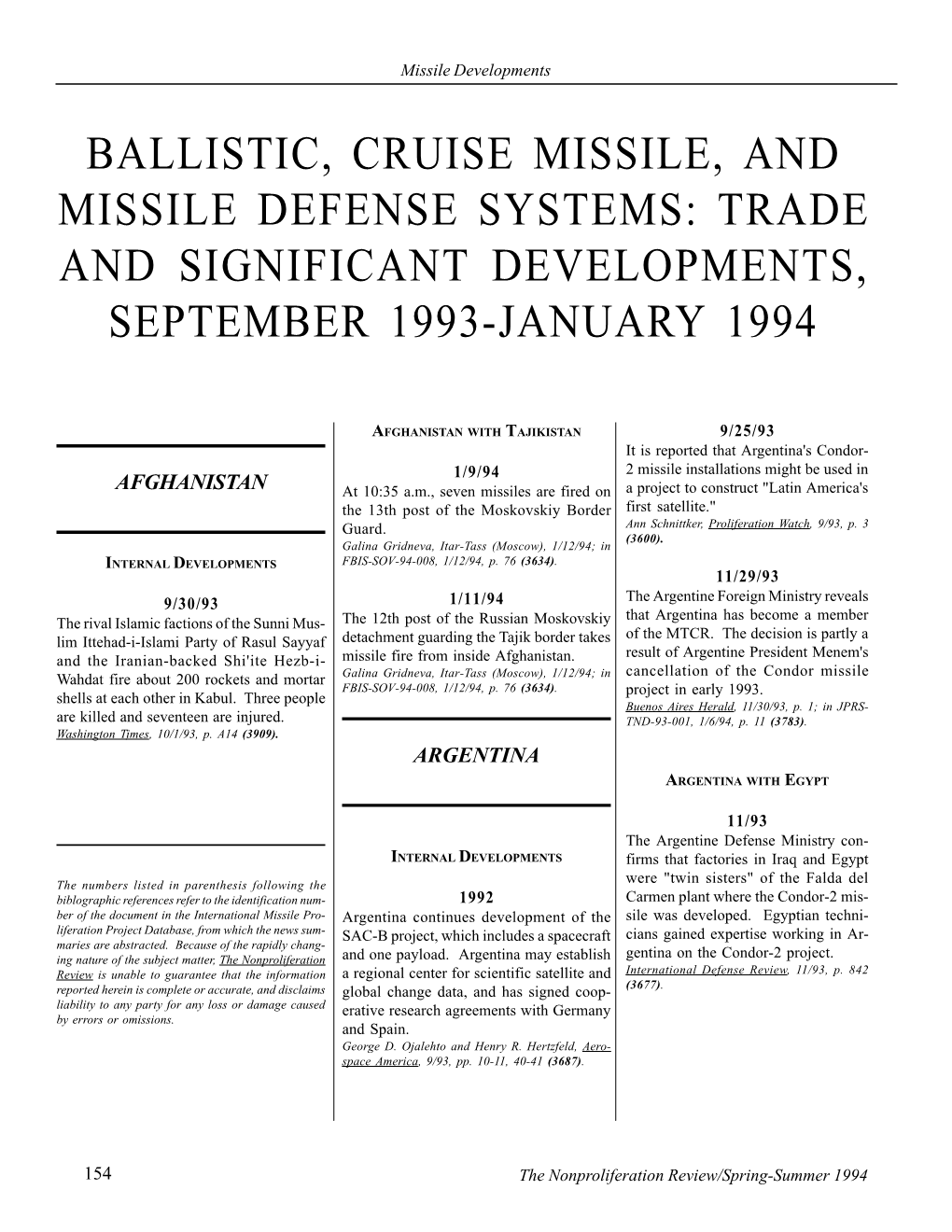 NPR 1.3: Ballistic, Cruise Missile, and Missile Defense Systems: Trade