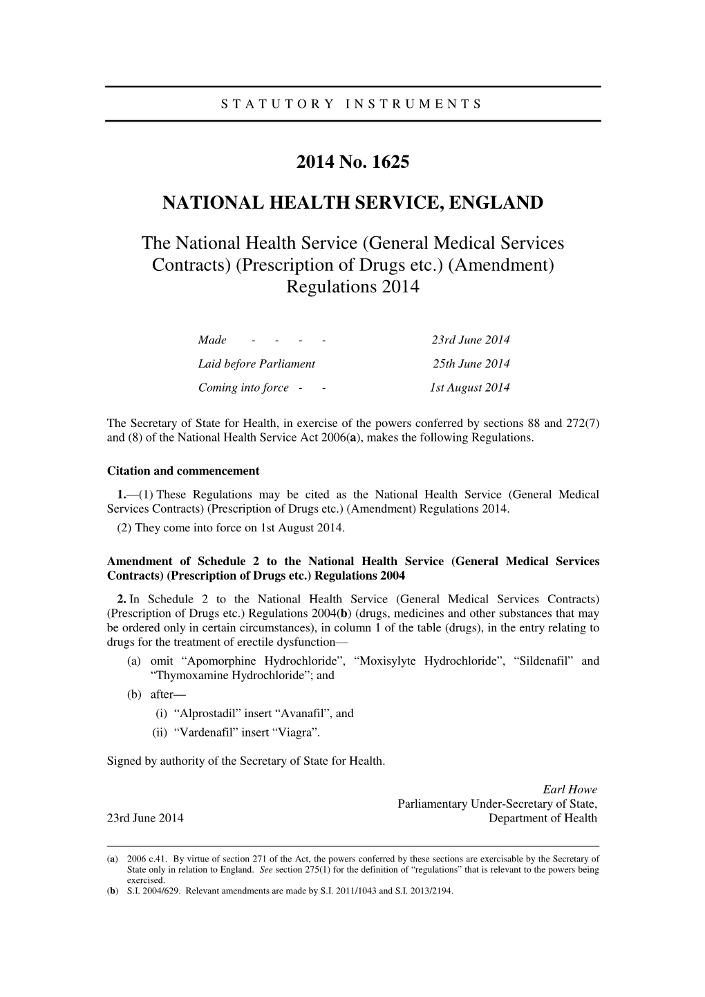 Prescription of Drugs Etc.) (Amendment) Regulations 2014