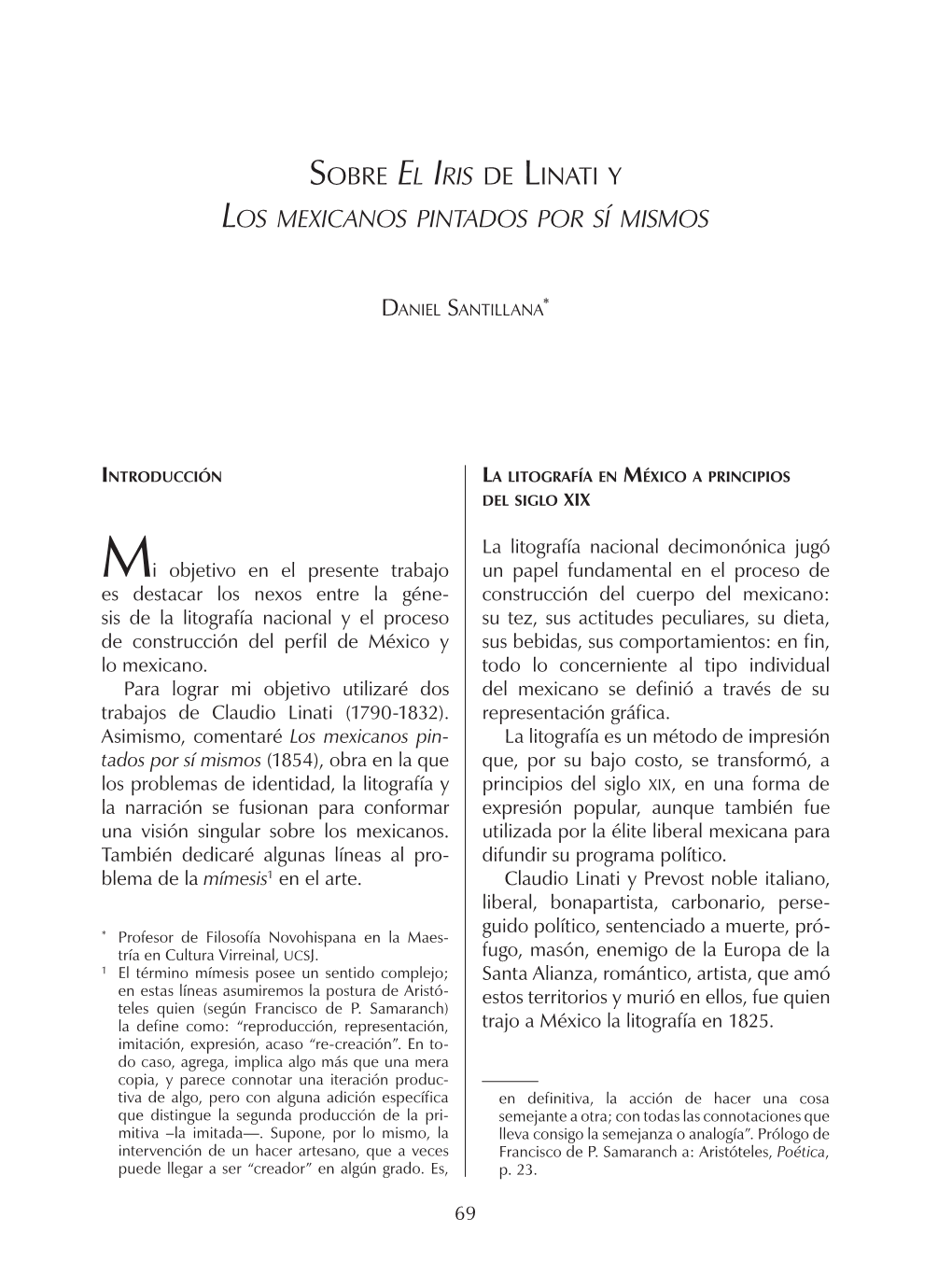 Sobre El Iris De Linati Y Los Mexicanos Pintados Por Sí Mismos