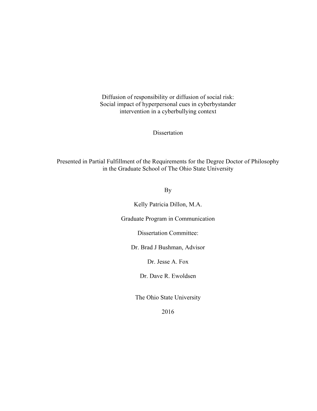 Social Impact of Hyperpersonal Cues in Cyberbystander Intervention in a Cyberbullying Context