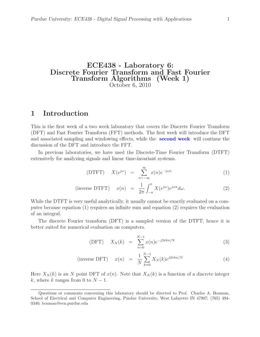 ECE438 - Digital Signal Processing with Applications 1