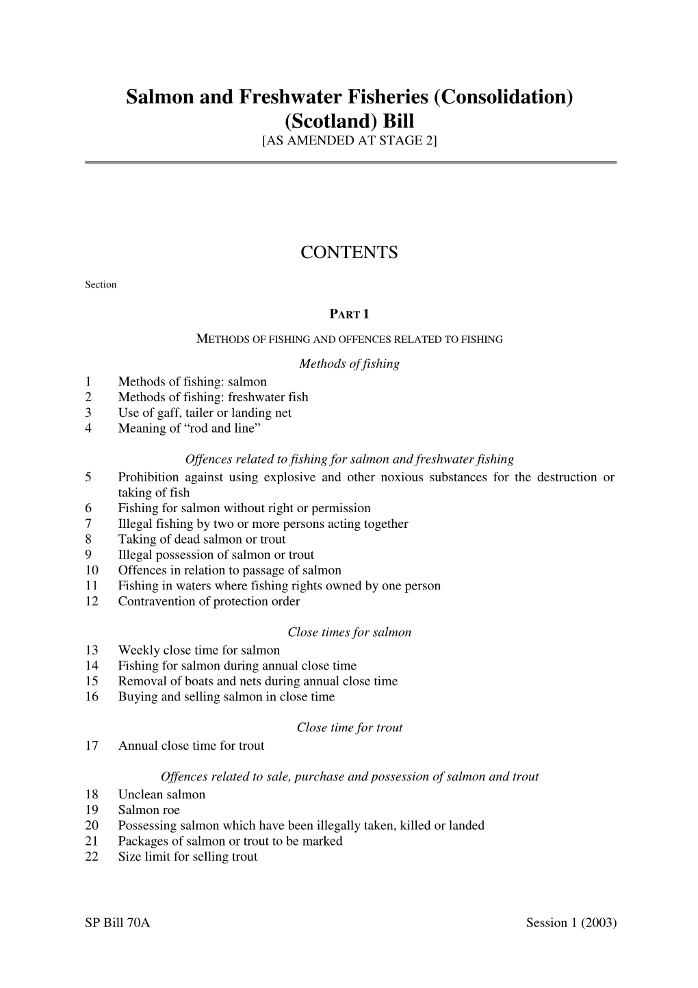 Salmon and Freshwater Fisheries (Consolidation) (Scotland) Bill [AS AMENDED at STAGE 2]
