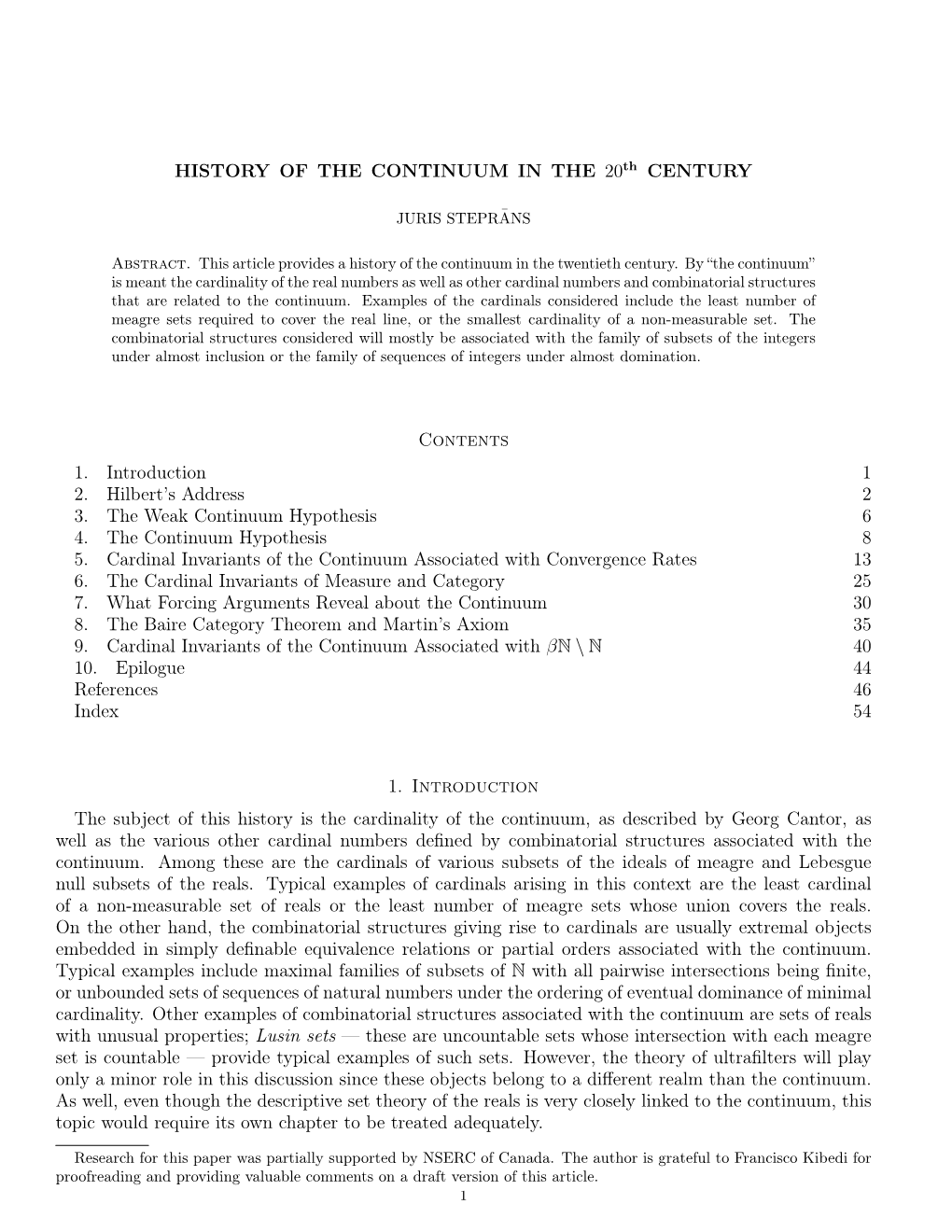 History of the Continuum in the Twentieth Century