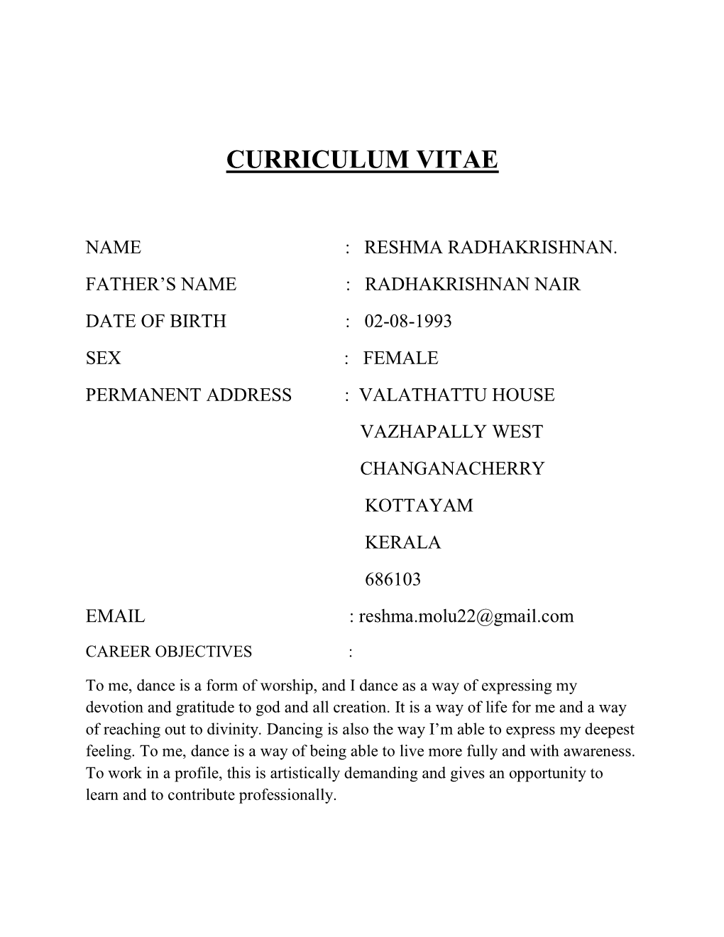 Curriculum Vitae