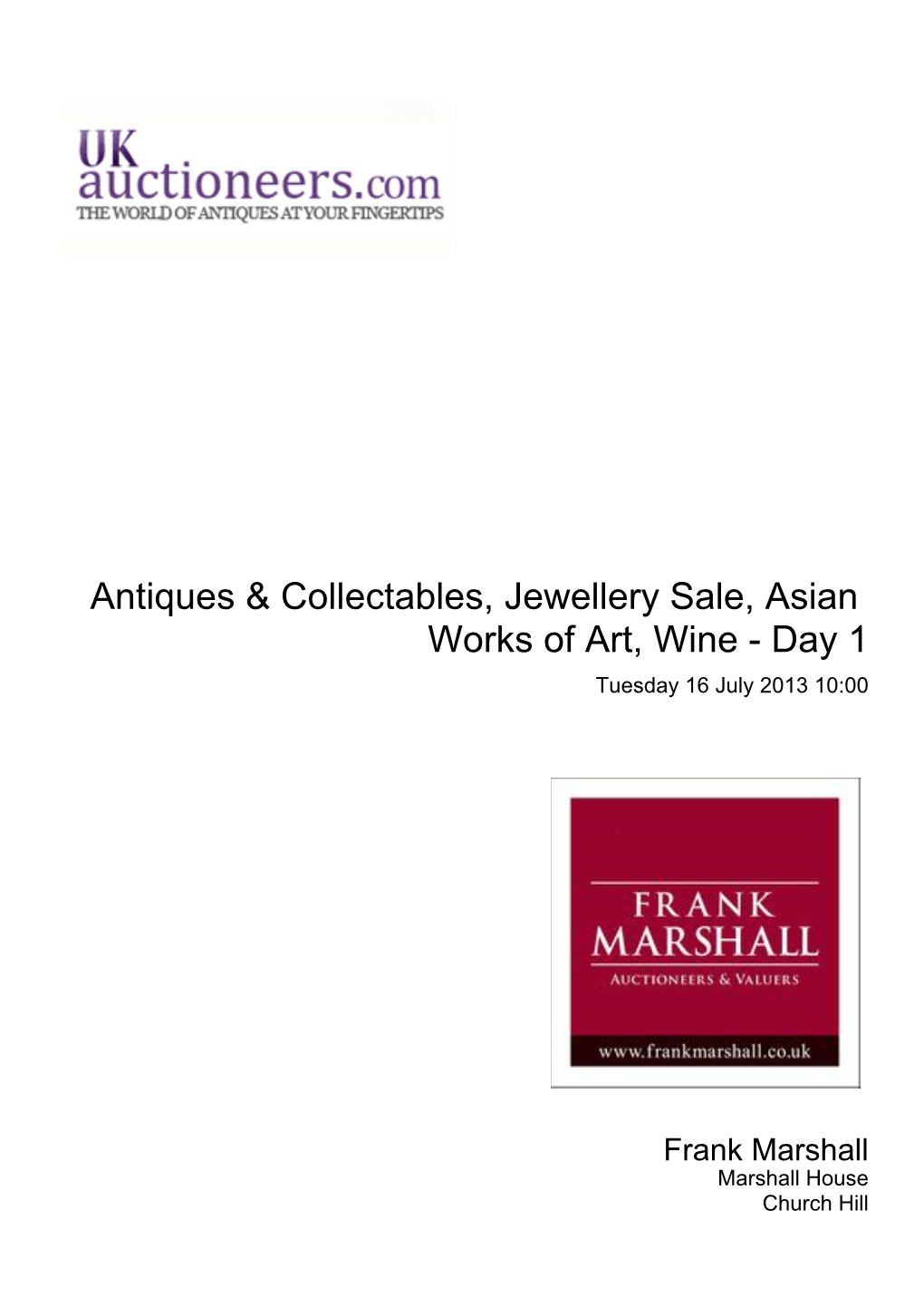 Antiques & Collectables, Jewellery Sale, Asian Works of Art, Wine