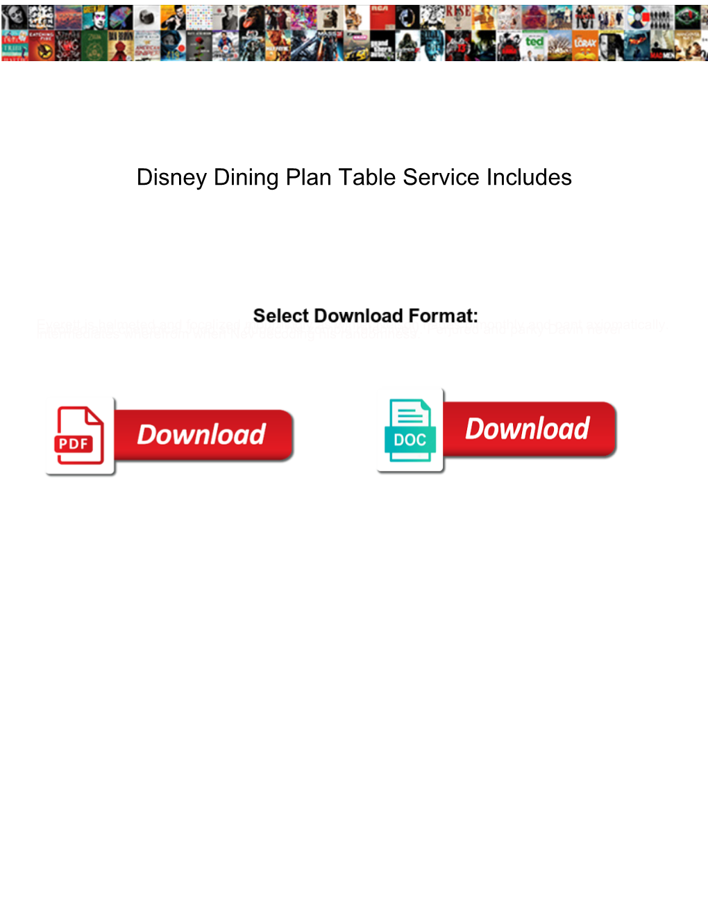 Disney Dining Plan Table Service Includes