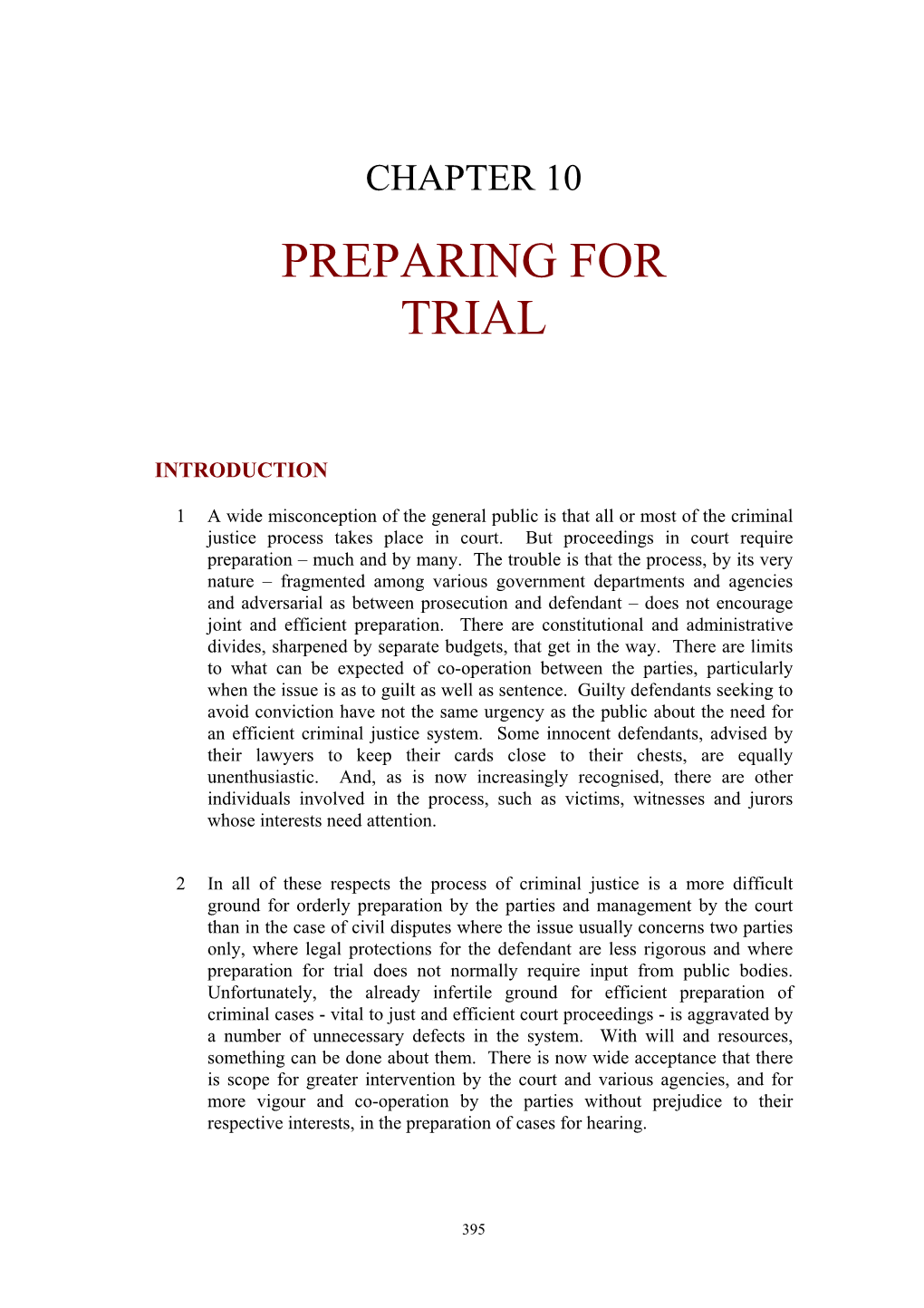 Preparing for Trial