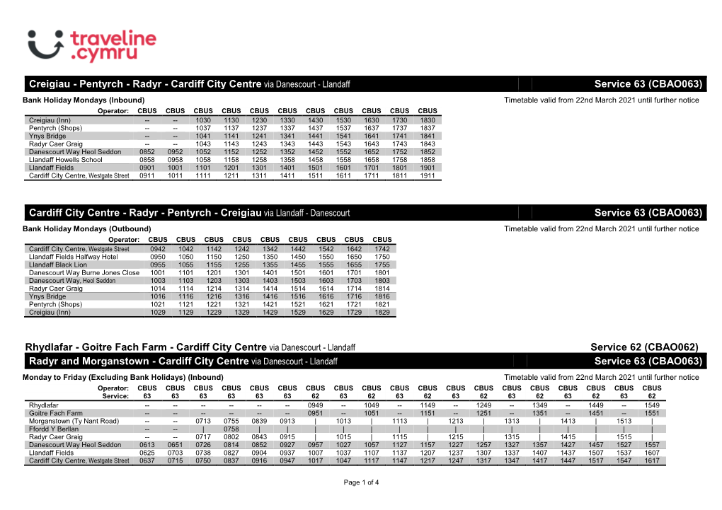 Timetable 063CBA3