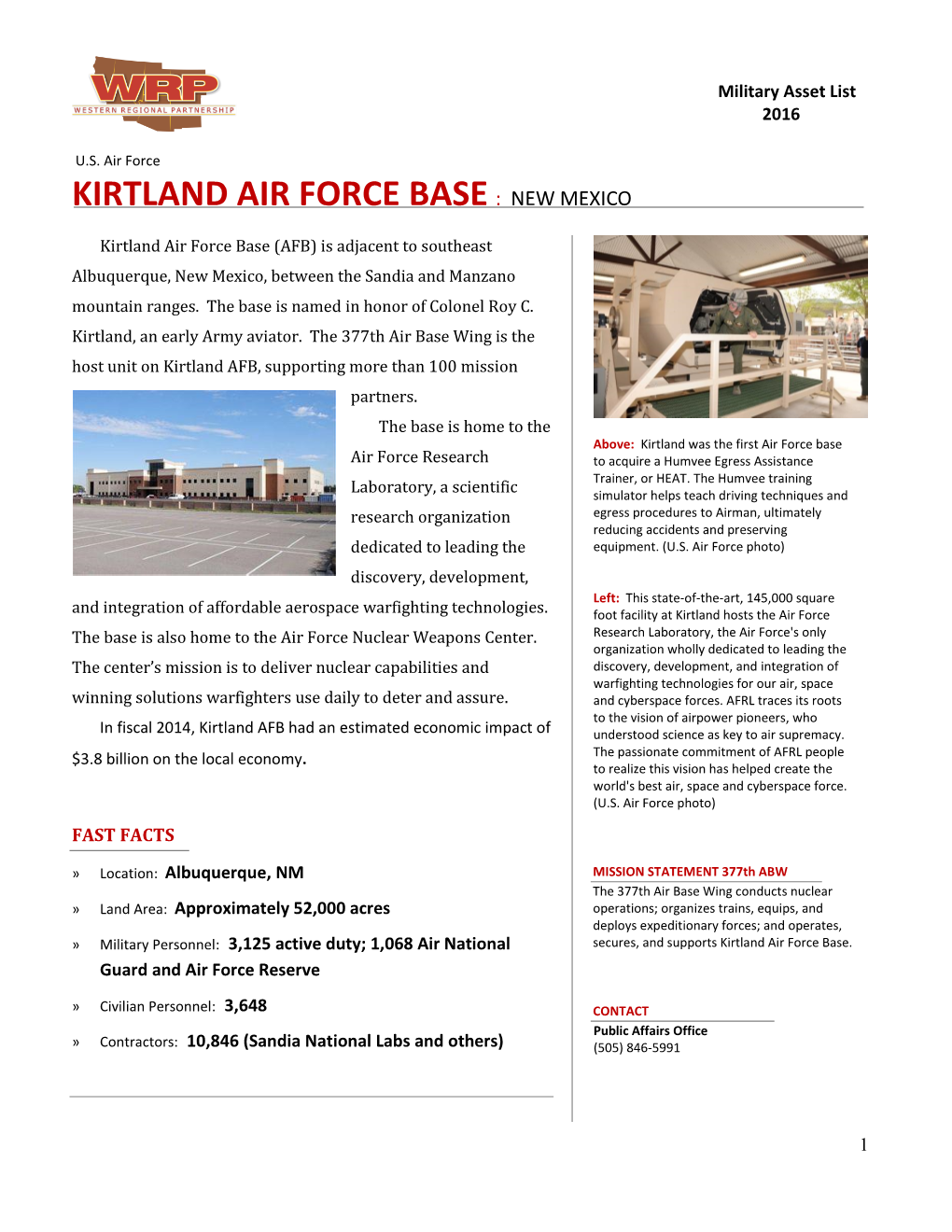 Kirtland Air Force Base : New Mexico