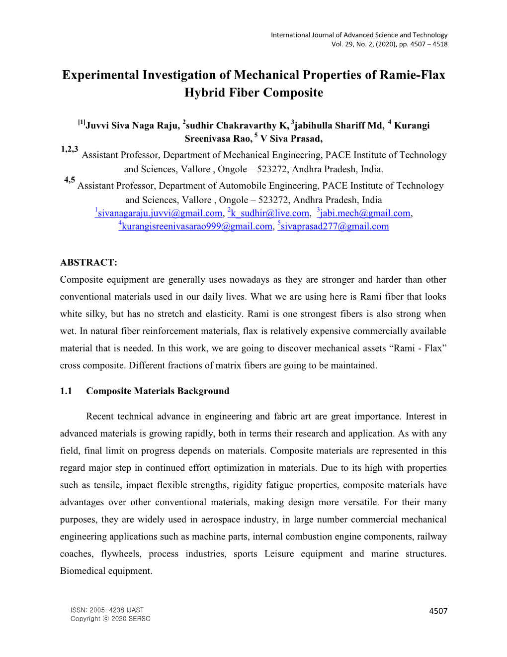 Experimental Investigation of Mechanical Properties of Ramie-Flax Hybrid Fiber Composite