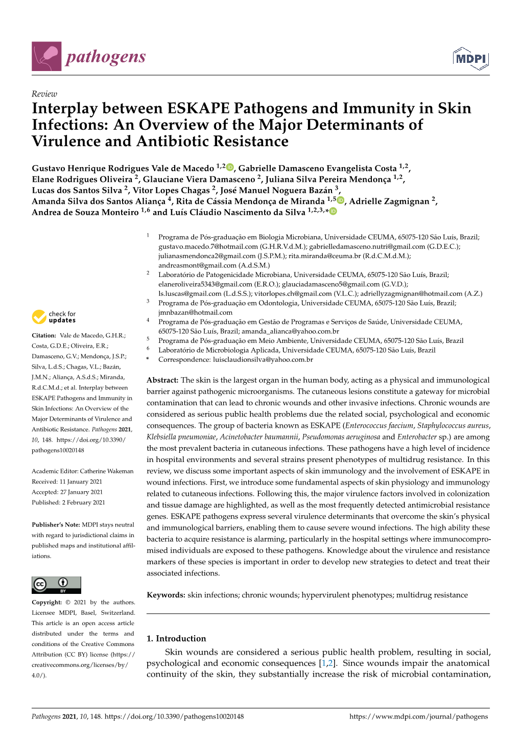 Interplay Between ESKAPE Pathogens and Immunity in Skin Infections: an Overview of the Major Determinants of Virulence and Antibiotic Resistance