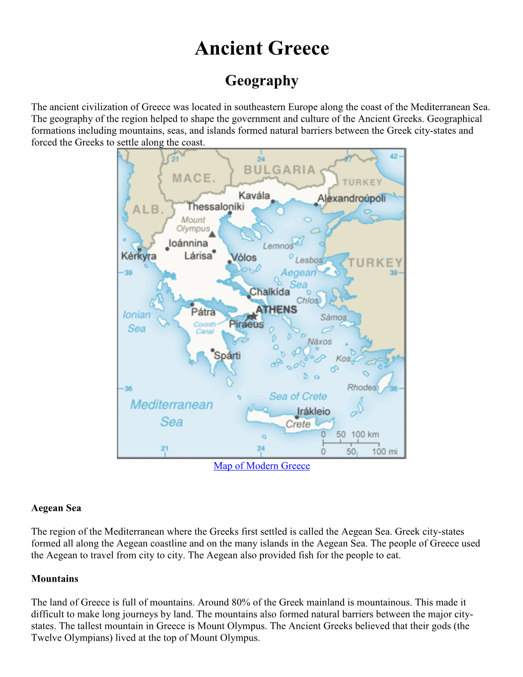 Ancient Greece Geography