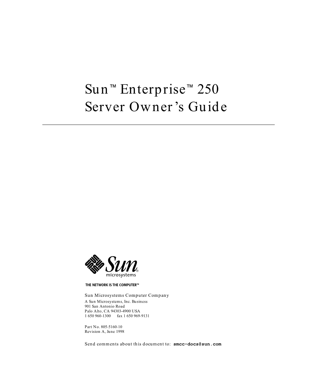 Sun Enterprise 250 Server Owner's Guide