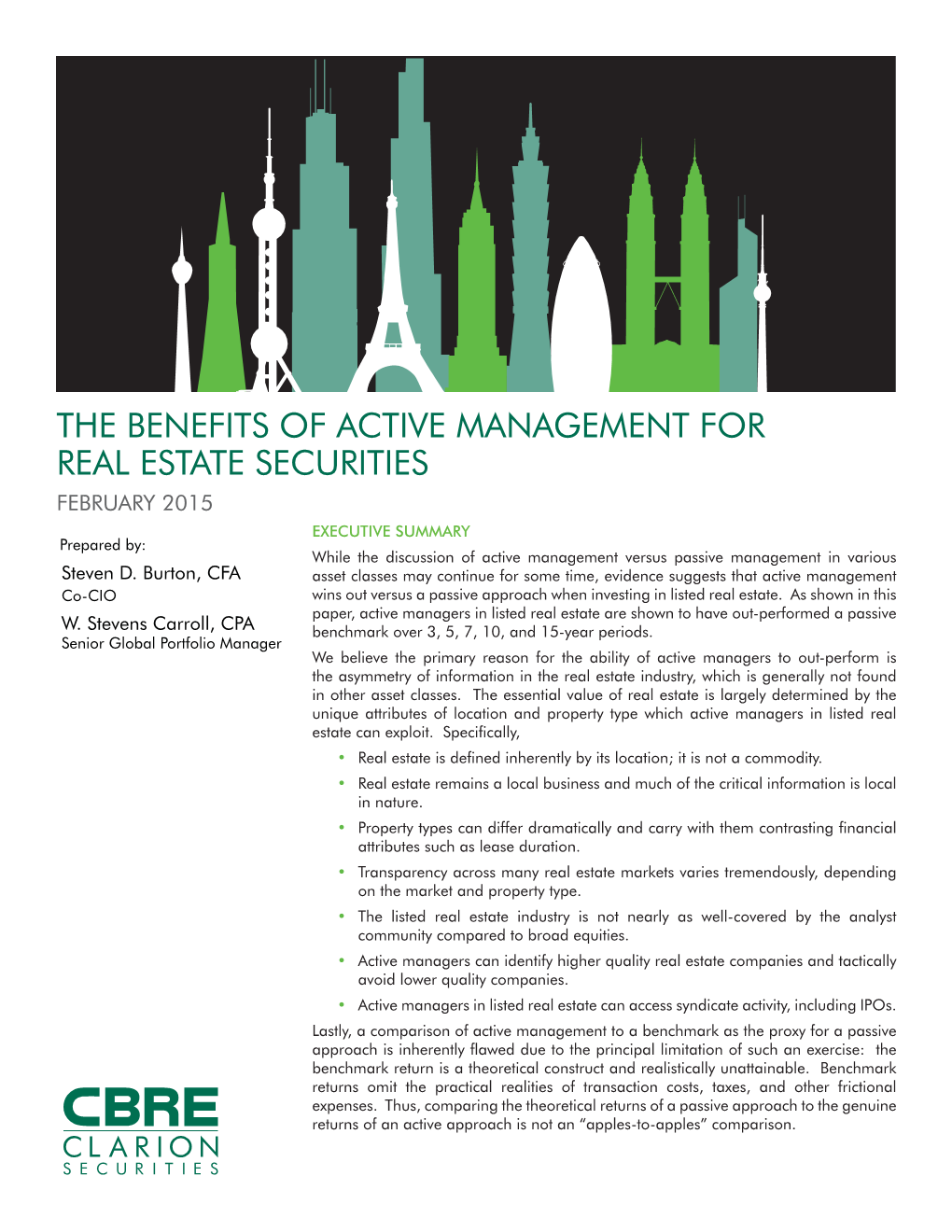 The Benefits of Active Management for Real Estate Securities