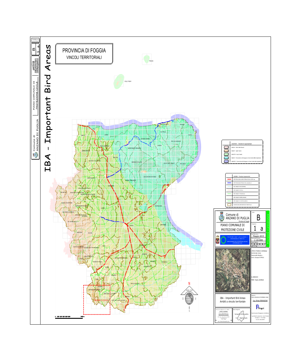 PROVINCIA DI FOGGIA Tavola Progressivo VINCOLI TERRITORIALI PIANOSA SISTEMA INFORMATIVO TERRITORIALE