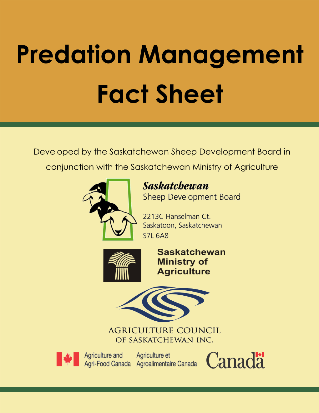 Predation Management Fact Sheet