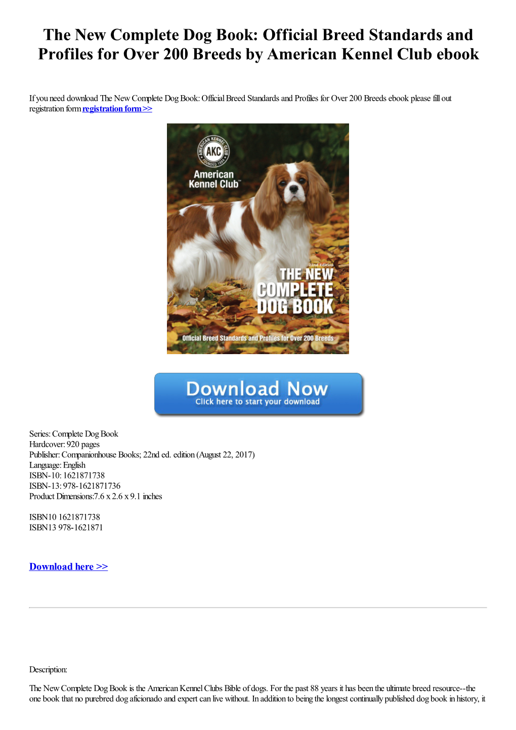 The New Complete Dog Book: Official Breed Standards and Profiles for Over 200 Breeds by American Kennel Club Ebook