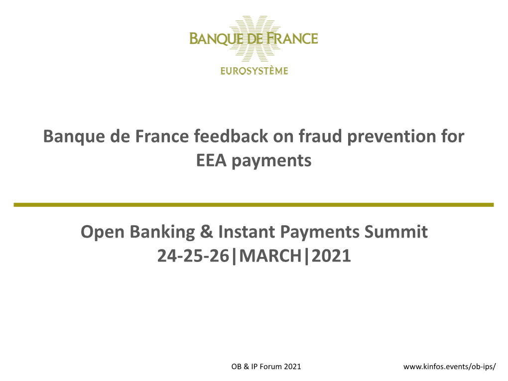 Banque De France Feedback on Fraud Prevention for EEA Payments Open