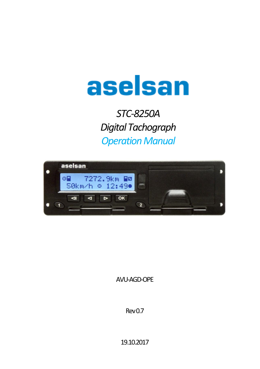 STC-8250A Digital Tachograph Operation Manual