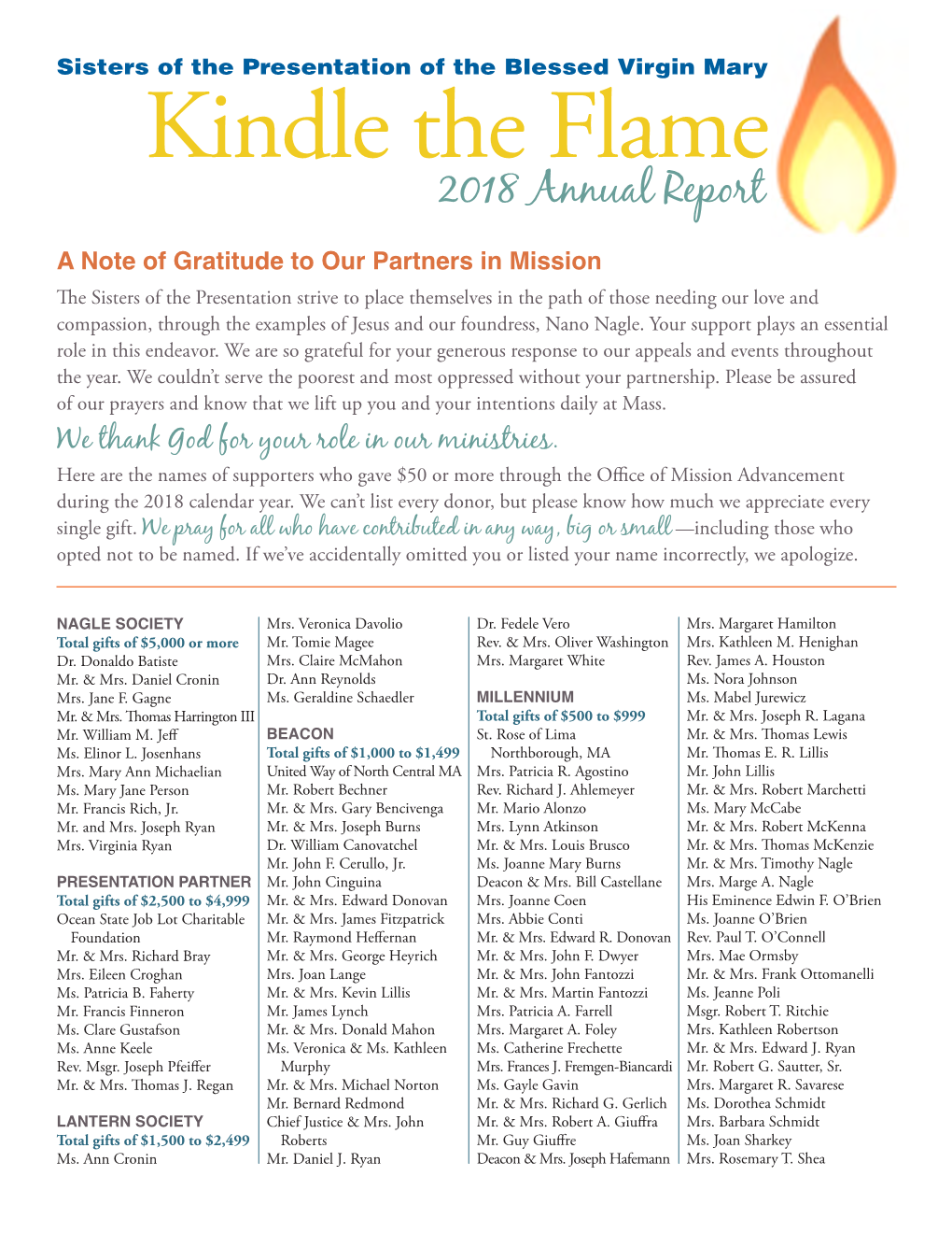 Kindle the Flame 2018 Annual Report