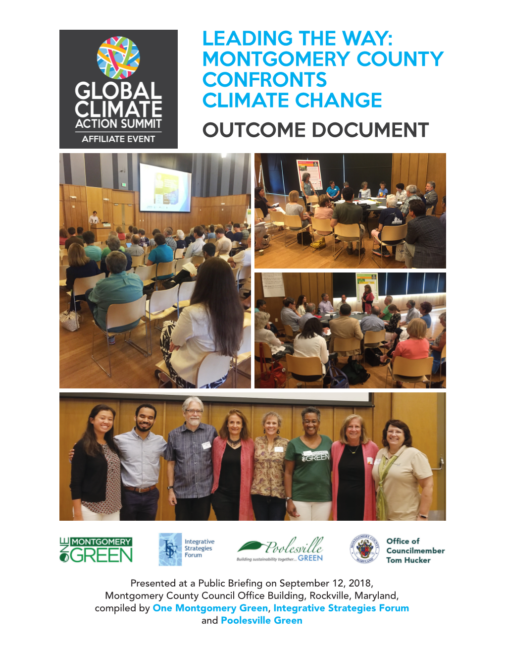 Leading the Way: Montgomery County Confronts Climate Change Outcome Document