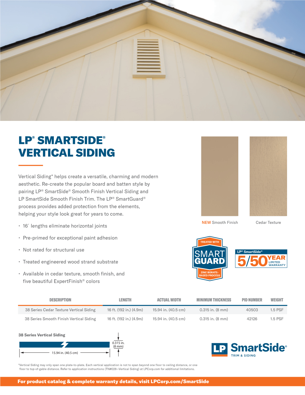 Lp® Smartside® Vertical Siding